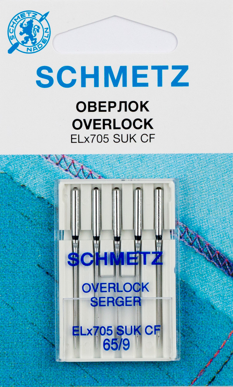 Иглы SCHMETZ для оверлоков (хромированные) №65 (5шт.) — цена, купить в  Казани в интернет-магазине